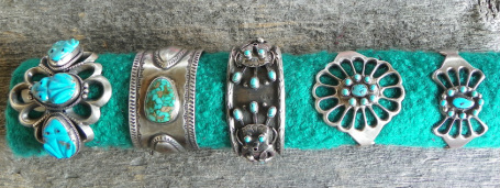 Turqouise and silver cuff bracelets - The Lost American Art Gallery